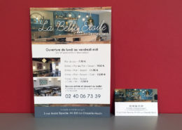 Flyer et carte de visite pour le restaurant La Belle Etoile